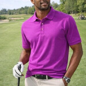 Nike Golf Dri-Fit Polo Shirt Mens XL Magenta Performance Stretchy Golf Shirt